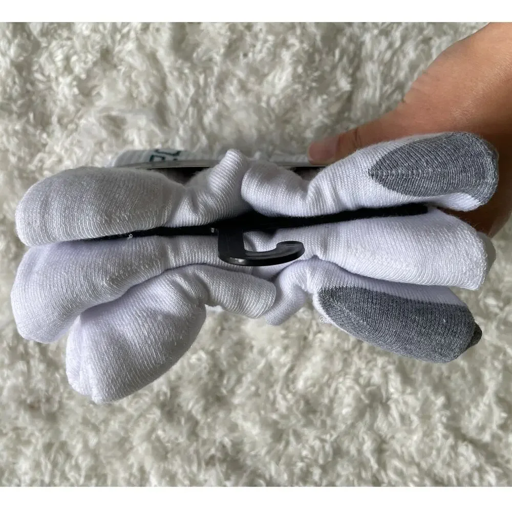 Spyder White Gray Crew Socks 6 pairs NEW Mens Size 6-12 Sports Everyday Comfort